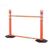 Cortina Safety Products Retractable Cone Bar Barricade System, 2 Delineators, 2 Cone Bars, 2 10Lb Bases 03-824-CBKT & JYN6096